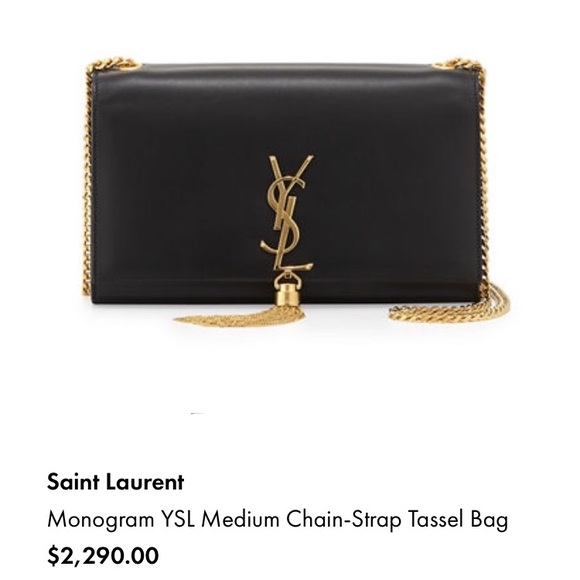 Yves Saint Laurent Handbags - 100% Authentic YSL Medium Chain Strap Tassel Bag